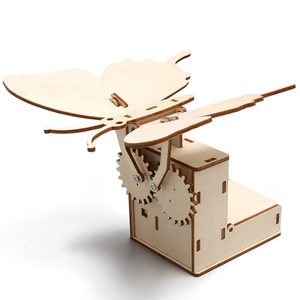 Kit en bois DIY OKYN-G6514 Papillon qui bat des ailes, jouet d'expérimentation scientifique électrique, projet d'assemblage éducatif STEM - Product Image 2
