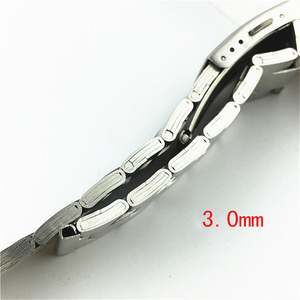 Classic Straight 18/20/22MM Diving Three Beads Stainless Steel Watch Band with Aircraft Buckle <strong>Vintage</strong> Watch Strap Bracelet - Product Image 5