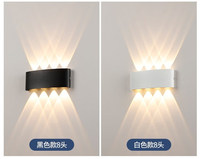 Lampe murale extérieure LED étanche, en aluminium noir et blanc, décorative, pour la maison, le jardin, la terrasse, lampes murales LED
