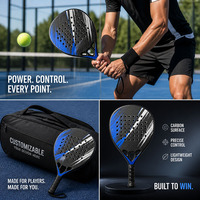 Raquette de padel en fibre de carbone 12K, noyau EVA 38 mm, cadre entièrement en carbone, logo personnalisé
