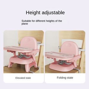 เก้าอี้ทานข้าวเด็กอเนกประสงค์พับได้ พลาสติกเป็นมิตรกับสิ่งแวดล้อม พร้อมปลอกหุ้มเบาะถอดออกได้ ปรับความสูงได้ รับน้ำหนักได้ 250 ปอนด์ - Product Image 2