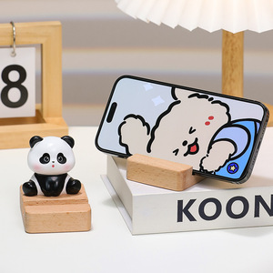Cute Cartoon Panda Phone <b>Stand</b> Resin Desk Ornament Anti Slip Compact Design Office <b>Desktop</b> Decoration Single Piece Package - Product Image 1