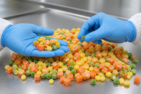 Cubes de légumes mixtes IQF calibrés en gros - Mélange de maïs, carotte et pois pour la restauration, la vente au détail et les plats préparés