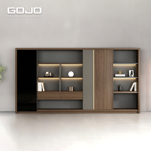 <span class=keywords><strong>Meuble</strong></span> de rangement contemporain en bois avec portes et étagères, bibliothèque de <span class=keywords><strong>bureau</strong></span>, unité d'arrière-plan pour gérant ou PDG - Product Image 2