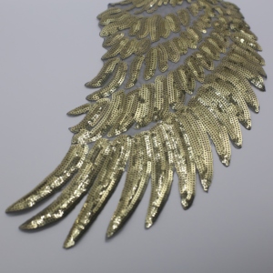 Nouveau Style Angle <span class=keywords><strong>Wing</strong></span> Bling Bling Applique Perles Paillettes Gros T-shirt Patchs - Product Image 4
