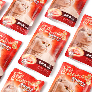 Sac à bec verseur chaud d'usine en gros 100g OEM ODM sac à grain humide aromatisé personnalisé <span class=keywords><strong>pour</strong></span> pâte à viande chat - Product Image 2