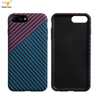 Casing ponsel serat karbon TPU PC, desain mewah sederhana dengan tahan guncangan untuk iPhone 15 16 17 Pro Max