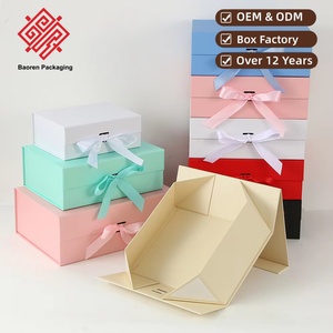 Baoren Custom Logo Magnetic Folding Eco-Friendly <b>Biodegradable</b> Cardboard Gift Box for Skincare <b>Packaging</b> - Product Image 1