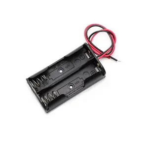 Aa 2Slots Batterij Houder 1.5V Smt 2AA Draad Plastic Knop Batterij Houder Case Zonder Cover