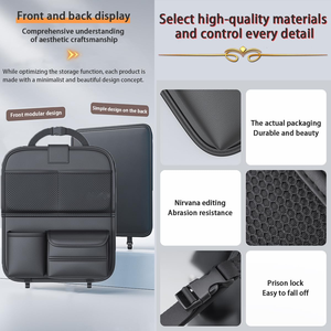 Organizador de Asiento Trasero de Coche Personalizado de Fábrica con Bandeja, Mesa Plegable para Reposacabezas de Asiento Trasero con Bolsillos Grandes, Cuero Impermeable - Product Image 5