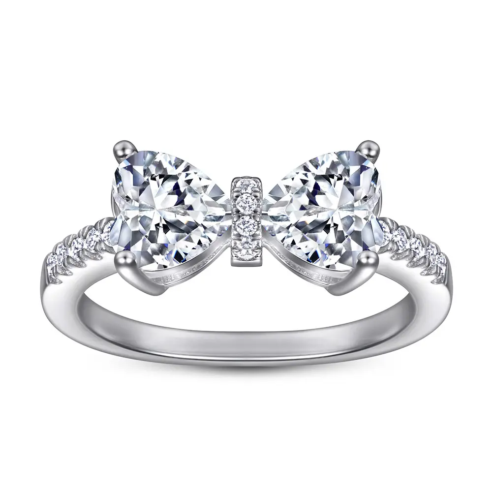 MYF Factory custom wholesale high carbon fidanzamento diamond heart zirconia cubic price anelli di fidanzamento in argento sterling 925