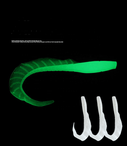 Wholesa价格5色软塑料鱼饵弯曲裙尾包括发光游泳诱饵蠕虫软跳轮诱饵游泳诱饵 - Product Image 4