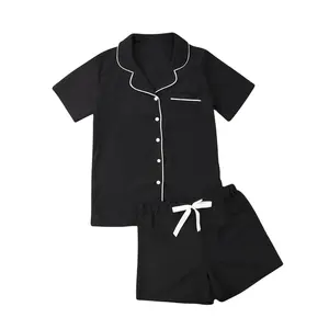 wholesale bamboo cotton pajamas jersey Shirts+Pants Sleepwear Nightwear Woman Pajama Homewear Robe pajamas for women set