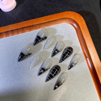 Faux ongles gothiques pointus faits à la main en gros, qualité salon, style gothique, marque privée en vrac