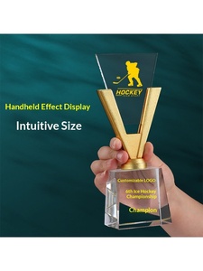 Trophée en cristal personnalisable avec gravure gratuite, conception en ligne sur mesure pour les récompenses de compétitions de gateball, baseball sur glace et <span class=keywords><strong>bowling</strong></span> - Product Image 2