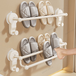 Suction Cup Slipper Rack 50X30Cm Wall Mounted Bathroom Storage <b>Shelf</b> Durable No Drilling Required - Product Image 3