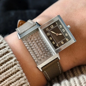 Montre de luxe pour homme avec couvercle rabattable vintage, design rétro avec bracelet en cuir véritable - Product Image 1