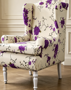 Housse de canapé moderne minimaliste monoplace à dossier ailé, style campagnard américain, élastique, tout compris, lavable en deux parties - Product Image 2