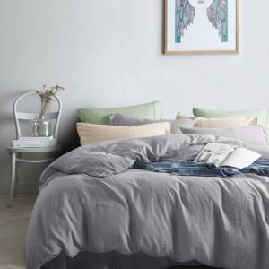 Juego de Ropa de Cama Minimalista 100% Lino, Incluye Sábana Plana y Funda Nórdica, Ropa de Cama Universal para Todas las Temporadas - Product Image 2