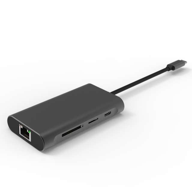 Multi Port Type c to Usb 3.0 4k 60hz hdmi Rj45 Pd 100w Charger Adapter Hub Cable Dual Monitor Docking Station 7 in 1 Usb Hub