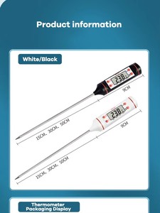 MHK50 Digital Probe Meat <b>Thermometer</b>-Kitchen BBQ <b>Cooking</b> Food <b>Thermometer</b> Stainless Steel Plastic Waterproof Battery Powered Red - Product Image 4