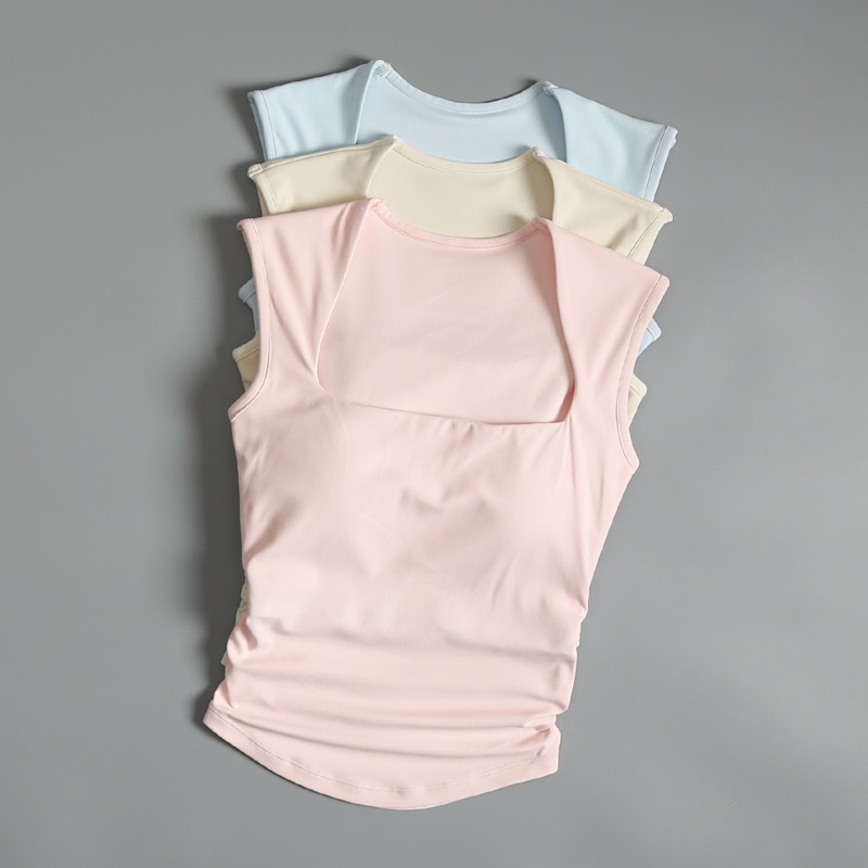 Women's Double Shoulder Sling Yoga Bra Breathable Running Shockproof Sports Top Gym Vest Fitness Tank with Pull Underwear