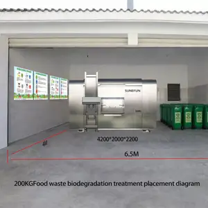 SUNEFUN SF-3000KG Microbial Degradation - Degrades Waste Into H2O + CO2 + Fertilizer Only 2%-5% Of Waste Volume