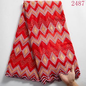 Nouveaux arrivants sec dentelle tissus africains avec beaucoup de pierres de Voile de coton <span class=keywords><strong>suisse</strong></span> lacets en <span class=keywords><strong>suisse</strong></span> 5 verges pour nigériane 2487 - Product Image 5