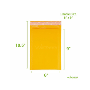 Fabricant de sacs à bulles en polyéthylène (PE) léger en gros 6x9 jaune joint auto-adhésif personnalisé supermarché d'épicerie - Product Image 1