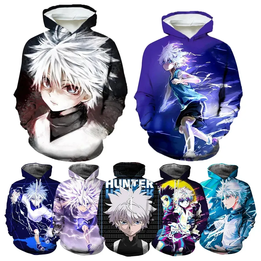 Áo Thun Thời Trang Phố Hoodie Tùy Chỉnh Mô Hình Hoodies 3D In Áo Anime Nhật Bản Hunter X Hunter Áo Len