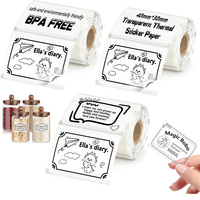 Etiquette d'usine Whosale Custom Adhesive Transparent Direct Thermal Label Sticker Waterproof Vinyl Mini Clear Thermal Sticker Roll
