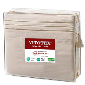 Draps <span class=keywords><strong>de</strong></span> lit brodés en microfibre brossée super douce, 4 pièces, taille King, prix usine Chine, vente chaude - Product Image 1