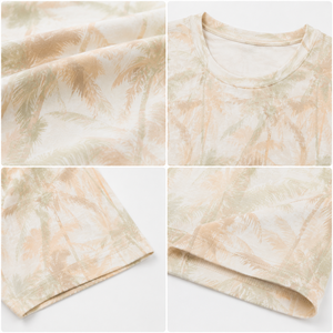 T-shirt personnalisé à imprimé tropical pour homme, motif palmier, tenue décontractée de plage, été, marque privée, fabricant OEM ODM - Product Image 4