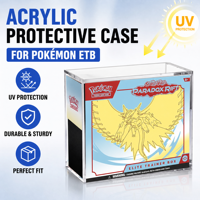 Boîte de présentation en acrylique transparent Pokemend Elite Trainer Box ETB avec couvercle magnétique pour collection TCG
