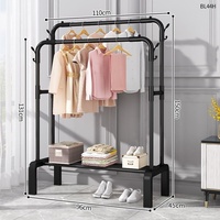Porte-vêtements pliant d'intérieur en fer, séchoir à linge, portemanteau moderne sur pied pour chambre, rangement pour chapeaux et chaussures