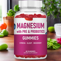 Complément alimentaire de marque privée OEM, gommes au magnésium avec prébiotiques et probiotiques pour le stress, le sommeil et la récupération