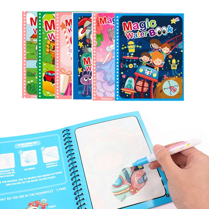 New Design Drawing Montessori Toys Magical Water Book Reusable Coloring Paint Sensory Books