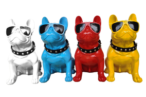 Patung anjing gonggongan dekoratif, untuk dekorasi meja kantor, patung resin, anjing Bulldog Prancis, patung taman patung luar ruangan - Product Image 4