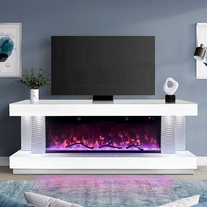 Mobile TV di Lusso Moderno in Legno con Display LED e <span class=keywords><strong>Simulazione</strong></span> di Fiamme, Mobile Porta TV con Caminetto per <span class=keywords><strong>Soggiorno</strong></span> - Product Image 4