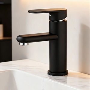 Minimalistischer LEBE LBD-1302302 Messing-Waschtischhahn mit Einloch-Einhebelmischer für Warm-/Kaltwasser, Keramikventilkern, gebürstet - Product Image 2