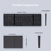NOUVEAU Mini clavier sans fil BT pliable avec pavé numérique, pavé tactile à membrane plastique - Portable pour ordinateur de bureau, ordinateur portable, tablette et PC