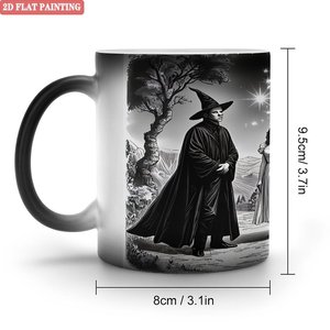 Soft Frosted Touch <b>Ceramic</b> Mug 11oz Black Heat Activated Color Changing Coffee Tea <b>Cup</b> - Product Image 1