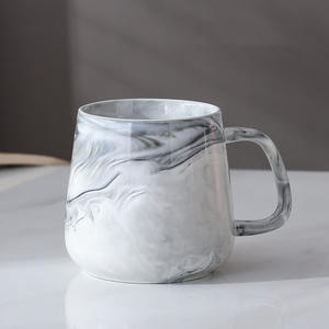 Microwave pencuci piring aman 14oz Novelty Pink marmer cangkir keramik untuk rumah dan kantor - Product Image 3