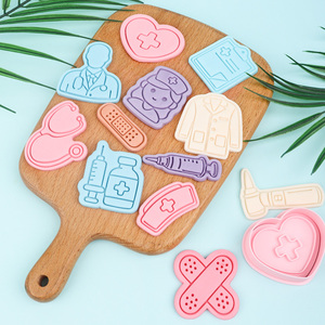 Molde de Galletas 3D de la Serie Doctor y Enfermera, Cortadores de Galletas de Plástico Ecológico, Estetoscopio de Simulación DIY para Impresión y Fiestas - Product Image 4