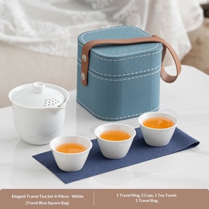 Set da Tè Kung <span class=keywords><strong>Fu</strong></span> Portatile in Porcellana Bianca Minimalista Stile Cinese, per Esterni, Personalizzabile con Logo, Regalo per Riunioni Aziendali Annuali - Product Image 6