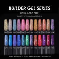 Gel de construction pour ongles Vendeeni Low Heat Hard Opal Glitter 20G TPO HEMA FREE OEM Biab Gel Builder pour extension d'ongles Fournisseur de gel pour ongles