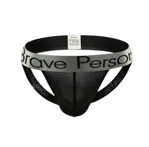 Fashion See Through Waistband Jockstrap Male Briefs Gay Man G-String Underpants Cotton Mens Sexy Thong Underwear