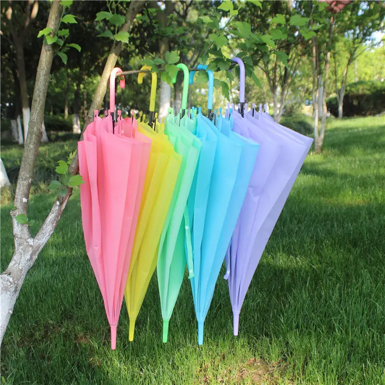도매 방수 PVC 우산 순수한 색상 판촉 선물 우산 투명 매트 광고 우산