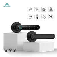 Cerradura Inteligente ACCELLOCK WF18, Control por Aplicación Tuya/TTlock, Desbloqueo con Huella Dactilar, Tarjeta y Llave, Aleación de Aluminio, Seguridad para el Hogar, Grado C
