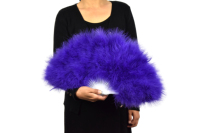 Éventail à main en plumes de dinde marabout blanches, écologique, style rétro, pour femmes, idéal pour spectacle, thé, fête, danse, mariage